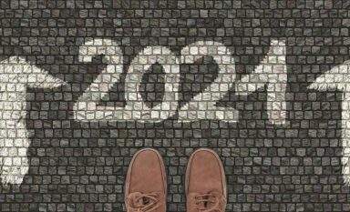 2021 real estate forecast graphic with shoes and cobblestones